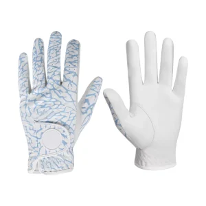 Custom Genuine Leather Golf Gloves Left Sheepskin Breathable Print Pattern Grip Golf Gloves for Left Hand
