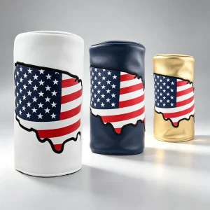 Custom Golf 460Cc Headcover PU Leather Patch Printed Embroidered Driver Wood Club Golf Barrel Head Covers