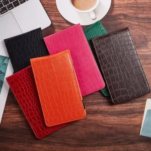 Custom Golf Accessories Score Card Holders Yardage Book Cover Custom Logo Crocodile PU Leather Golf Scorecard Holder