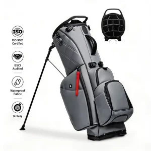 Custom Golf Bag Leather Women 14 Way Waterproof Custom Golf Stand Bag Luxury Custom Leather Golf Bag Men 14 Divider