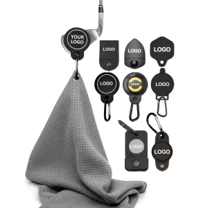 Custom Golf Ball Club Cleaning Towel Embroidered Golf Towel Microfiber Magnetic Embroider Golf Towel Microfiber Magnet
