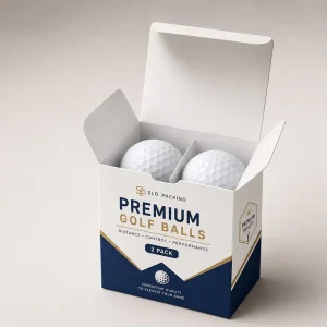 Custom Golf Ball Packaging Box Two Pack Tuck Top Paper Carton Manufacturer Custom Box for Golf Balls