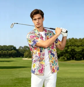 Custom Golf Clothing Printed Golf Polo Shirt Breathable Four Way Stretch Anti UV for Unisex OEM Manufacturer