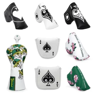 Custom Golf Club Head Cover Embroidery Golf Mallet Putter Cover PU Leather Golf Blade Putter Headcover