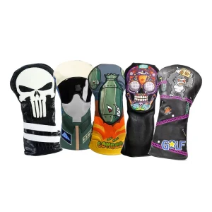 Custom Golf Club Head Covers PU Leather Embroidery Print Logo Driver Fairway Wood Hybrid Golf Headcover