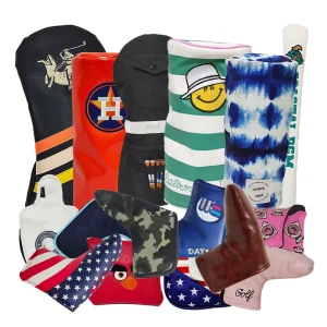 Custom Golf Club Headcovers Set PU Leather Driver Hybrid Putter Cover Embroidery Bulk