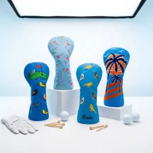 Custom Golf Club Headcovers for Wood Driver Hybrid Soft PU Leather Printed Design High Capacity Supply