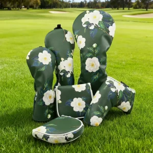 Custom Golf Club Headcovers with Flower Design for Wood Blade Mallet and Putter