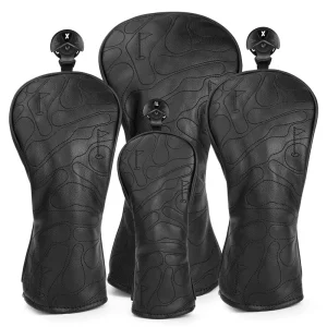 Custom Golf Driver Headcover Embroidery PU Leather Golf Club Head Covers