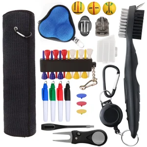 Custom Golf Essentials Kit Golf Club Cleaning Kit Golf Divot Repair Tool Golf Accessories for Men Golf Sports Training Bundle