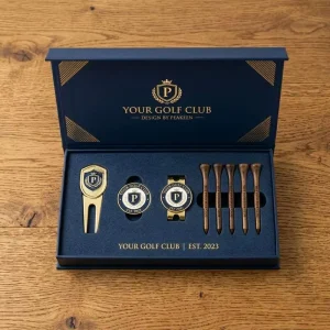 Custom Golf Gift Box Set Magnetic Golf Ball Marker Gift Box Golf Ball Gift Packaging OEM Factory