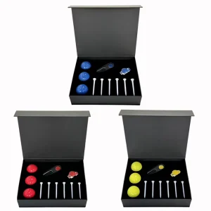 Custom Golf Gift Set with Golf Ball Tee and Divot Tool in Color Box