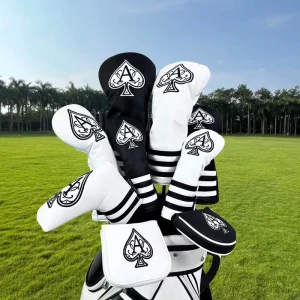 Custom Golf Head Covers Print Embroidery PU Leather Driver Wood Club Covers Eco-Friendly Antioxidant Fabric