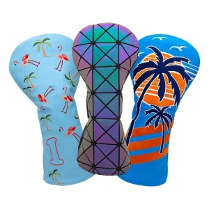 Custom Golf Head Covers for Driver, Fairway Wood, and Hybrid