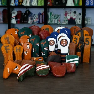 Custom Golf Headcovers OEM ODM Vintage PU Leather Driver Fairway Wood Hybrid Putter Covers Club Golf Head Cover