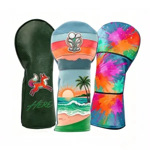 Custom Golf Headcovers OEM Waterproof PU Leather Custom Logo Golf Driver Head Cover