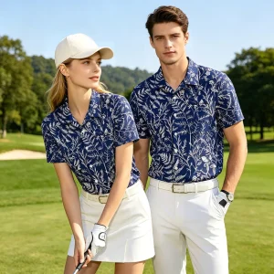 Custom Golf Polo Shirts Four Way Stretch Anti Bacterial Eco Friendly Breathable for Unisex
