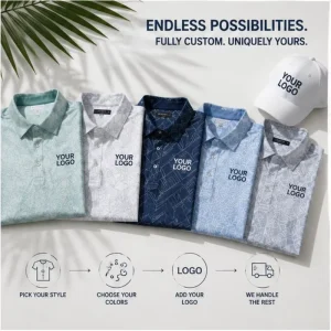Custom Golf Polo Shirts OEM Performance Golf Apparel Quick Dry Stretch Moisture Wicking Manufacturer