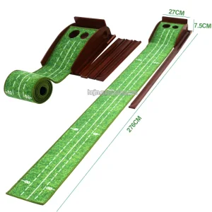 Custom Golf Putting Mat Mini Golf Practice Training Aid Portable Mat With Auto Ball Return Function