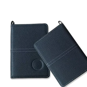Custom Golf Scorecard Holder Leather Stamped logo and Enamel Golf Ball Marker