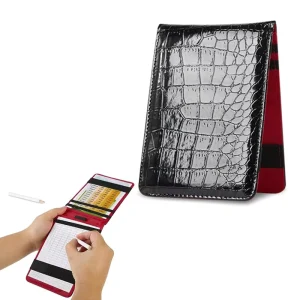 Custom Golf Scorecard Holder PU Golf Yardage Book Cover Portable Golf Score Card Holder for Men Gifts