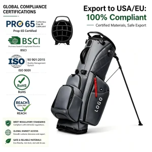 Custom Golf Stand Bag Premium Leather Light Weight Golf Bag Men 14 Divider Waterproof Custom Golf Bag Leather Women Club Holder