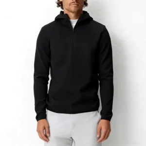 Custom Golf Wear Apparel High Quality Quick Dry Performance Smooth Polyester Lightweight Golf Pullover Polo Zip up Hoodie