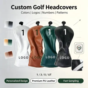 Custom Golf Wood Headcover Club Leather Head Covers Set