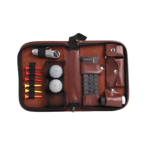 Custom Golfer’s Tool Carrying Bag Portable Golf Gift Set With Leather Accessories Tool Kit