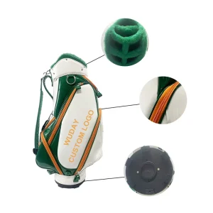 Custom Green PU Golf Tour Bag with 6 Dividers