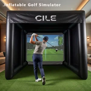 Custom High Quality Portable Inflatable Golf Simulator Enclosure Tent with Impact Screen for Indoor Outdoor Training