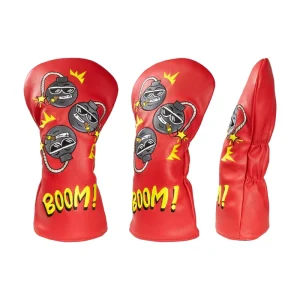Custom High Quality Stuffed Velvet Golf Head Cover Leather Golf Head Cover Custom Embroidery Logo