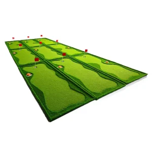 Custom Indoor Golf Putting Practice Device Raised Edges Mini Nine Hole Putting Green Non Slip Putting Mat Golf Training Aid