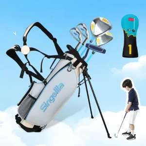 Custom Junior Golf Club Set Kids Golf Clubs with Premium Quality Headcovers and Carry Bag Perfect for Junior Golf Training Gift