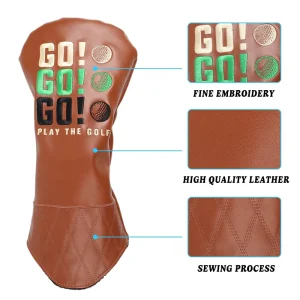 Custom Knit Golf Headcovers for Woods and Putters with Personalized Embroidery Logo
