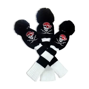 Custom Knitted Embroidery Logo Skull Golf Club Head Covers Set with Custom Design Pin Mei J20051101 Portable