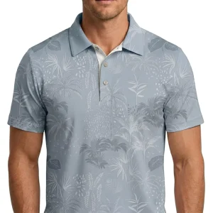 Custom Knitted Polo Shirt Men Golf Polo T Shirts Performance Short Sleeve Sublimation Printed Golf Shirts Button Apparel Design