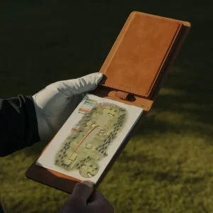 Custom LOGO Faux Leather Golf Score Card Holder Folded Yardage Book Cover Durable Golf Scorecard Holders