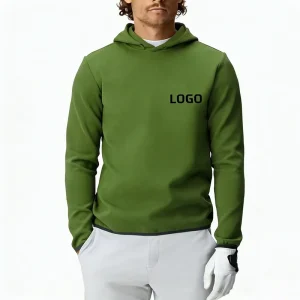 Custom LOGO Golf Apparel Men’s High Quality Sportswear Full Sleeves Golf Pullover Hoodie Spandex Polyester Silk Screen
