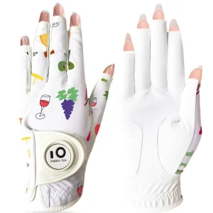 Custom Ladies Half Finger Golf Gloves With Ball Markers Golf Glove Women Left Hand and Right Hand