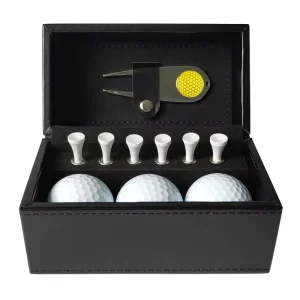 Custom Laser Engraved Durable Eco Friendly Golf Gift Set Ball Marker Cap Clip Divot Tool Gift Box Zinc Alloy