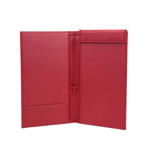 Custom Leather A5 A4 A3 Double Fold Restaurant Menu Covers Holders with Pen Holder for Wine List Drinks