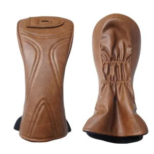 Custom Leather Golf Club Head Cover for Driver Woods Portable Hook-and-Loop Closure Durable Protection Elegant Design