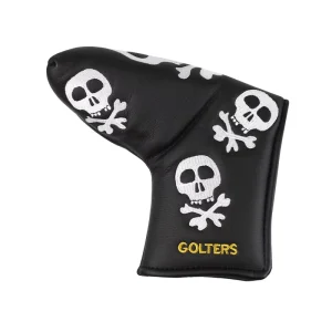 Custom Leather Skull Blade Putter Headcover with Waterproof Embroidery