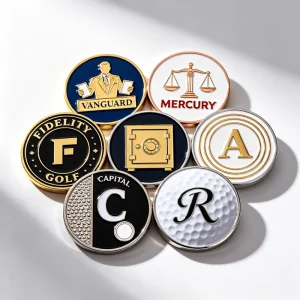 Custom Light and Portable Golf Accessory Ball Marker Custom Golf Ball Marker Golf Ball Marker and Hat Clip