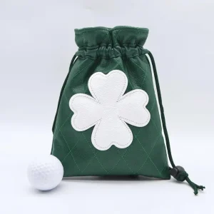 Custom Lightweight Golf Waist Pouch Four Leaf Clover Waterproof Portable Ball Holder Portable Golf Accessories Storage Bag