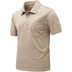Custom Logo 100% Polyester Men’s Polo Shirts Short Sleeve Quick Dry Outdoor Golf Sports Shirts With Pocket