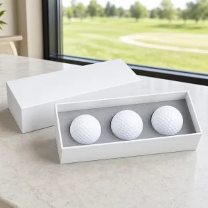 Custom Logo 3 Golf Balls White & Black Gift Box Set Golf 2 Piece Synthetic Rubber Golf Ball Box Set with Premium Packaging