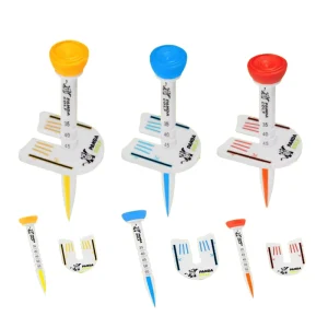 Custom Logo 35-55mm Durable Silicone Reinforced Plastic Adjustable Height Golf Tee Aim Direction Color Box Packaging