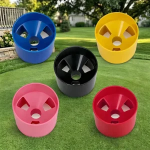 Custom Logo 4 Inch ABS Golf Hole Cup Putting Green Training Aid with 3 Drain Holes for Golfer Practice